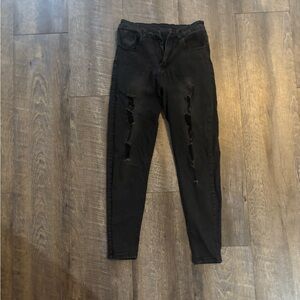 Black Distressed Women Jeans